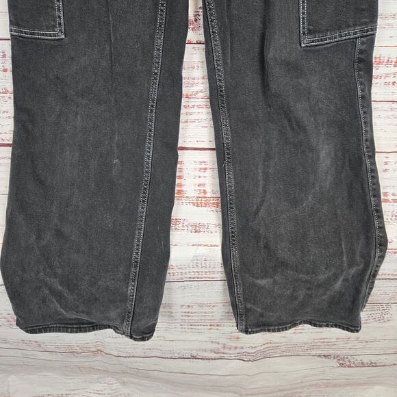 Hollister Womens HIgh Rise Vintage Baggy Jeans Sz 1R(25) Black Carpenter Gothic - Picture 4 of 13
